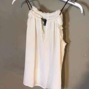Adorable gauzy white tank w/ braided rope straps